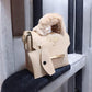 Luxury Quilted Handbag with Faux Fur Handle – Elegant Designer-Inspired Style